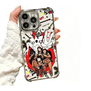 Popular Stranger Things four-corner airbag electroplated phone case, compatible with iPhone 12, 13, 14, 15, 16, and 17. Shock-proof airbag phone case.