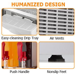 【GARVEE】30L (7.93 Gallon) Commercial Juice Dispenser, 3 Tanks 320W, Stainless Steel Beverage Dispenser for Tea, Drink