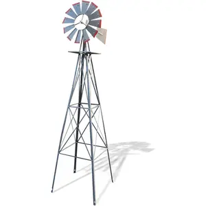 Outvita 8FT Ornamental Windmill, Heavy Duty Durable Metal Weather Vane Garden Decoration Weather Resistant for Garden, Yard, Farm, Seaside
