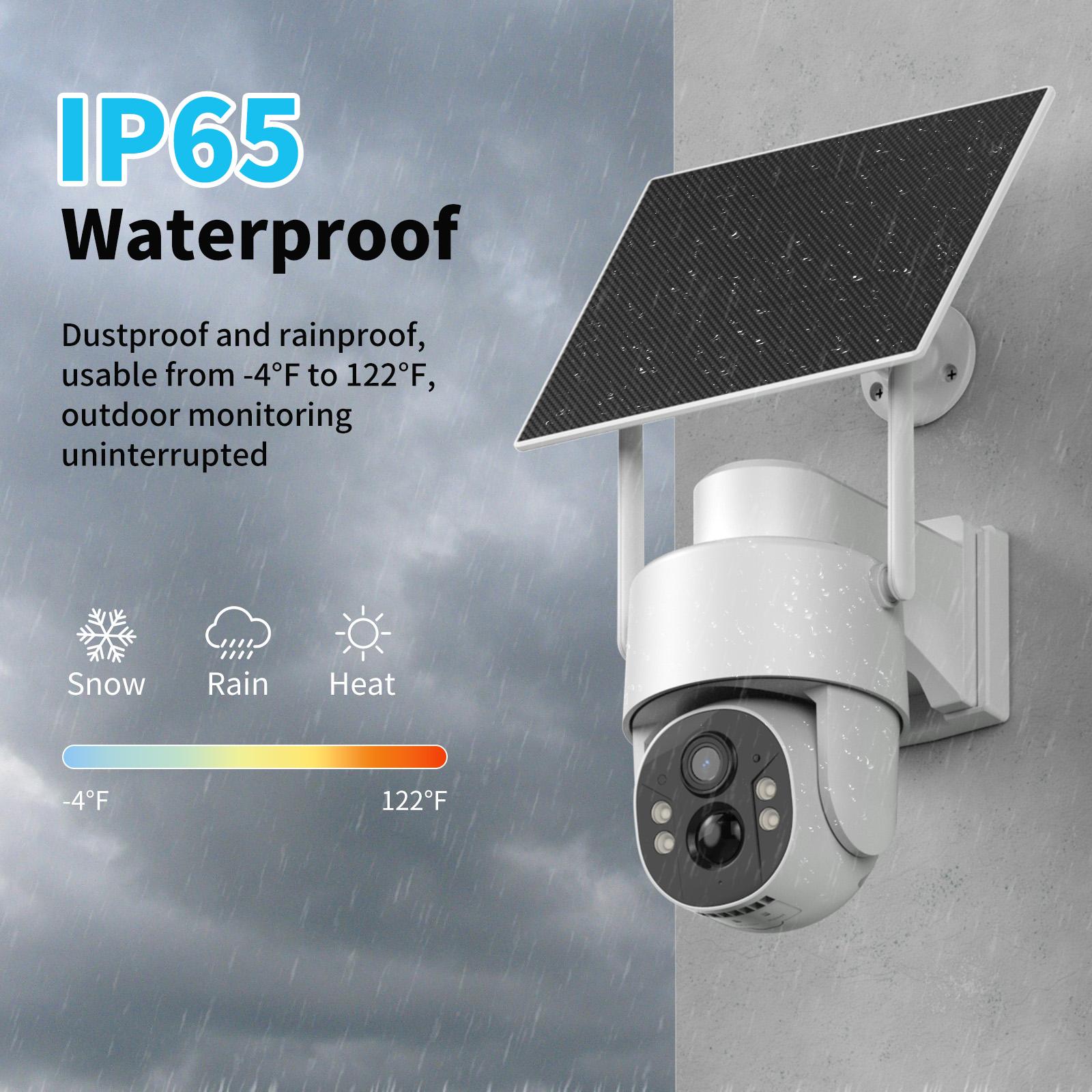 [SummerWins] Solar Powered 4G Security Camera, 4MP HD Color Night Vision, Built-in Cellular Card, No WiFi Outdoor Camera for Farm/Home with IP65 Waterproof, 4G LTE Data Service need activate Monitoring Memory