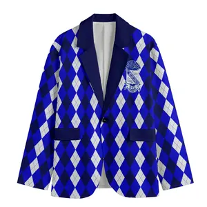Phi Beta Sigma Flat Lapel Collar Blazer