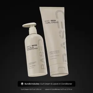 BASED Curly Duo: Premium Non-Toxic Curl Cream & Leave-InConditioner Bundle - Defines Curls, Controls Frizz, MediumHold with Agave & Silk Protein, Instant Hydration &Nourishment, No Harsh Chemicals