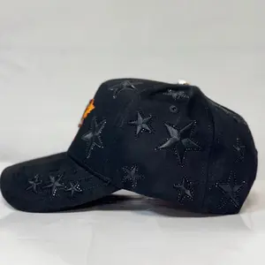 Hat H Black Stars Crystals Capsfans