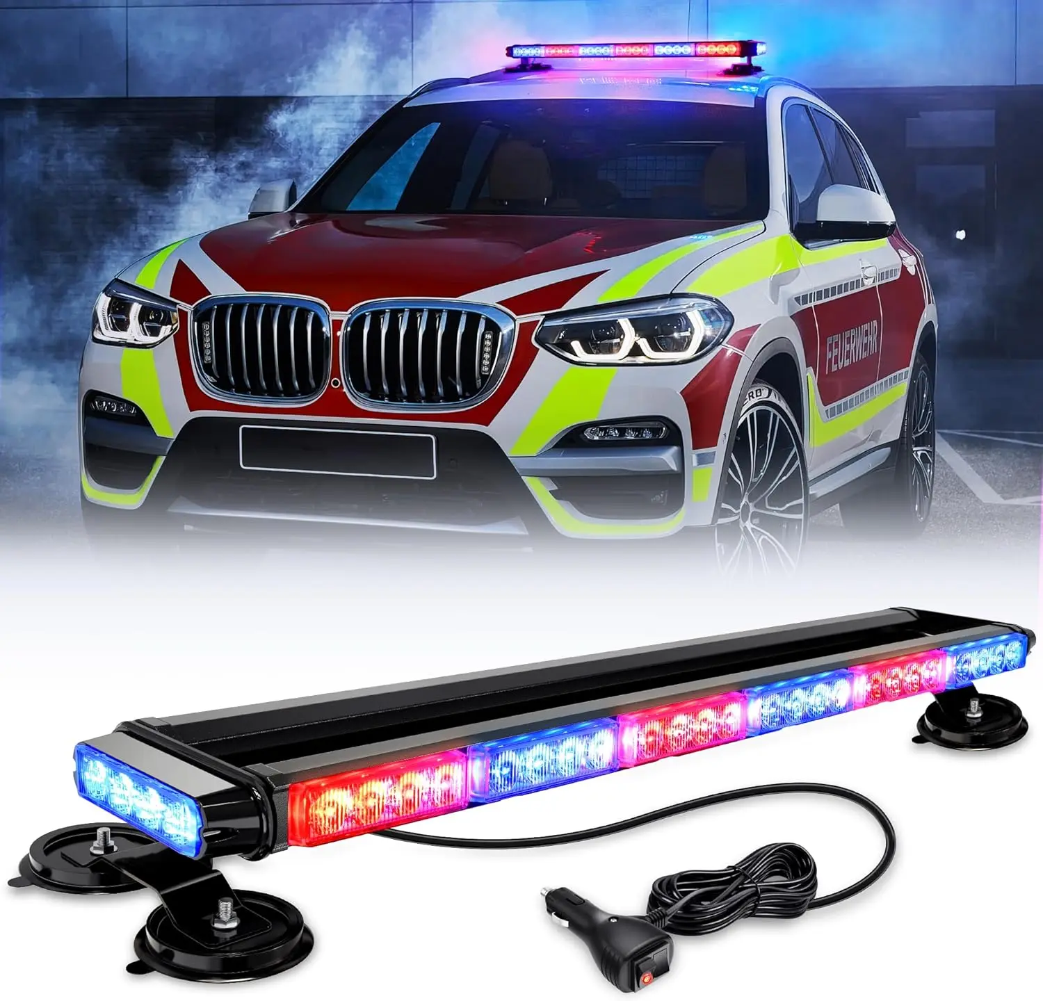 Nilight 29.5" Roof Top Lights 56LED Light Safety LED Flashing Light Bar Magnetic Mount 12V 24V Cars Trucks Tractors Snow Plows Construction Vehicles, Work Light, Magnetic Auxiliary Light Led Backlights