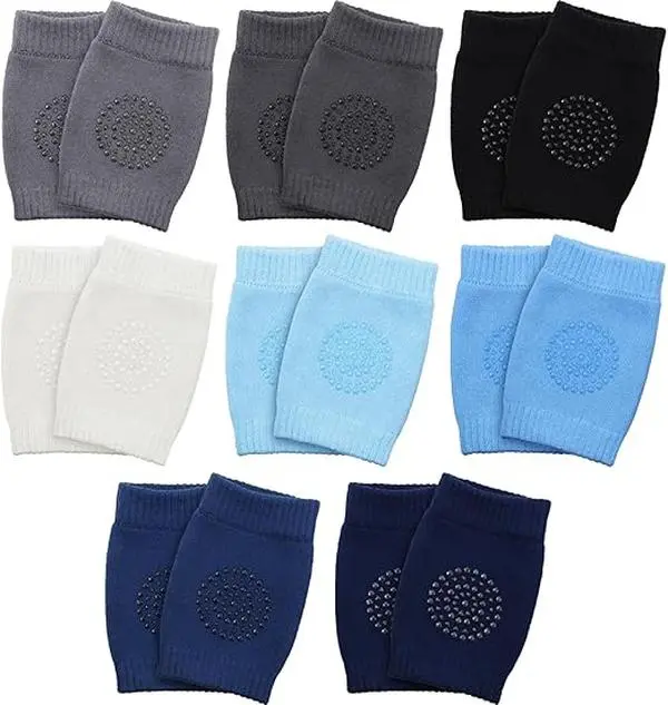 8 Pairs Unisex Baby Crawling Anti-Slip Knee Pads Toddler Knee Protectors Learn to Crawl Socks Leg Warmers
