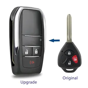 Upgrade 3 Button Flip Remote Key Fob Shell Case for 2006 2007 2008 2009 2010 2011 Toyota Rav4 Yaris Scion xD