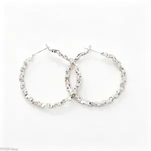 Women's Large Hammered Textured Metal Hoop Earrings - Gold/Silver, Lightweight, Comfortable, Secure Latch-Back Closure, for Female Everyday & Statement Wear