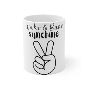 Wake & Bake Mug | Fun Coffee Cup for Sun Lovers | Perfect Gift for Friends | Great for Birthdays, Valentine's, Relaxation Ceramic Drinkware
