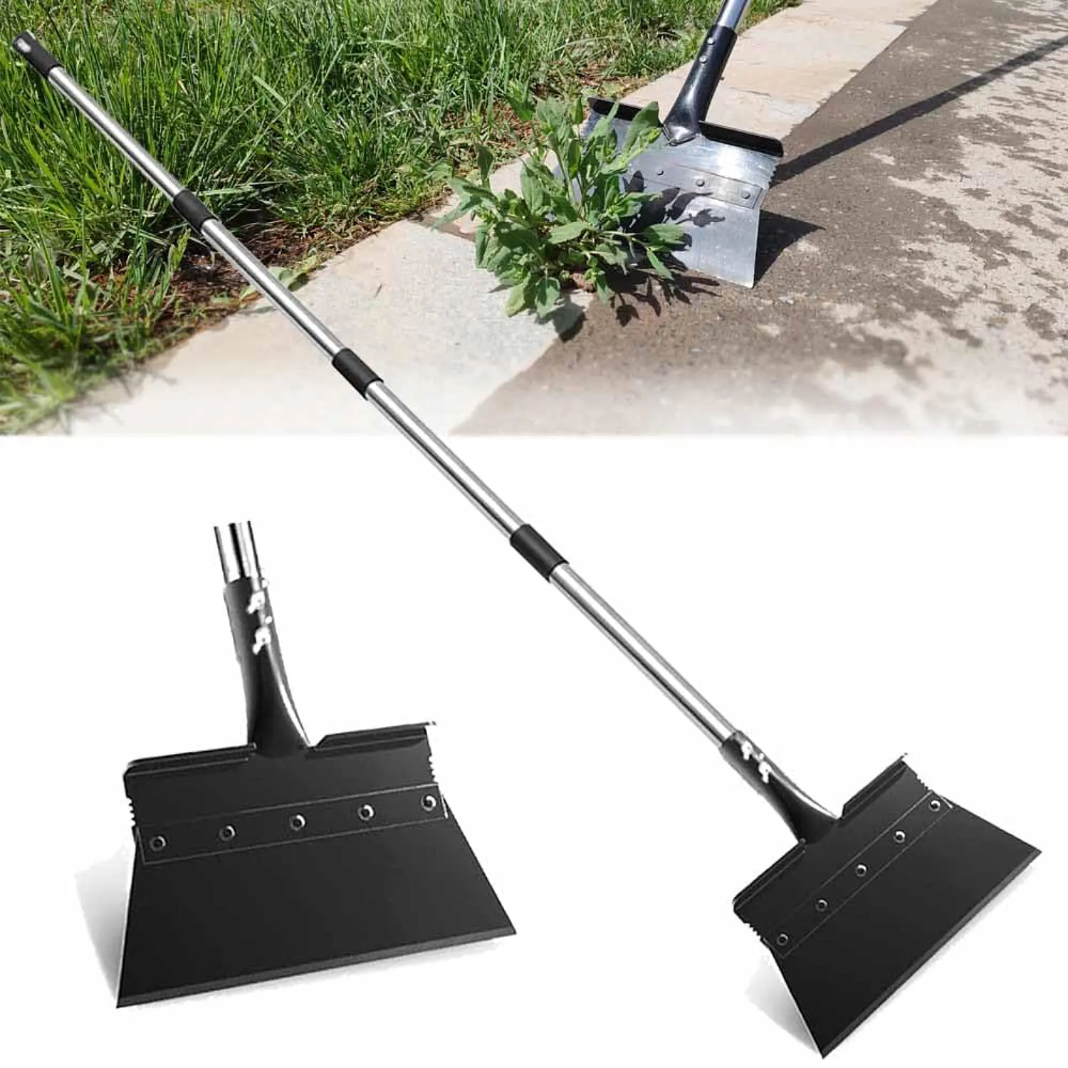 67 in Adjustable Heavy Duty Multifunctional Gardening Shovel - Rust Resistant Alloy Steel Blade, Ergonomic Adjustable Handle, Easy Assembly, All Seasons Tool for Lawn, Driveway
