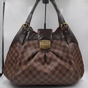 Pre-owned Louis Vuitton coated canvas Shoulder Bags Sistina GM Hobo Bag in Damier Ebene 【BF 12Z】XP2102