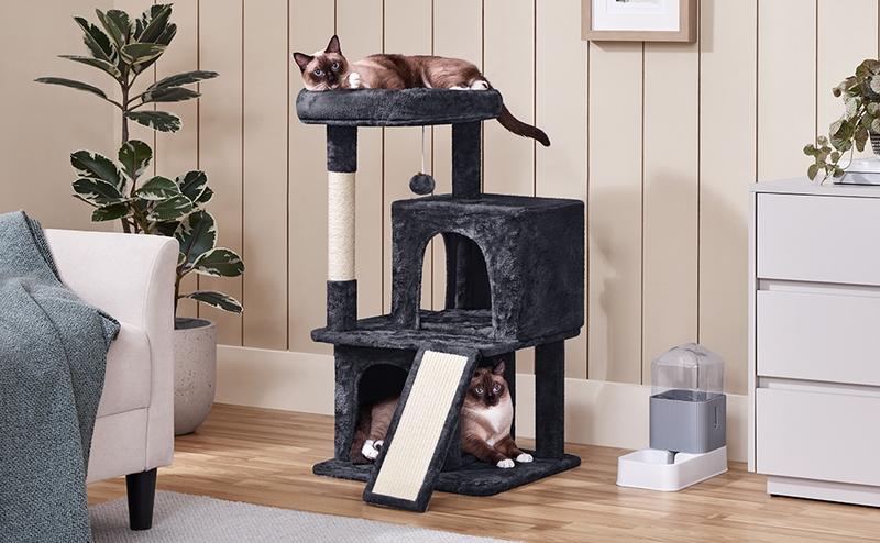 Yaheetech 36″ Height Cat Tree Multilevel Cat Tower with Double Condos, Scratching Post & Board, Sturdy Particleboard, Suitable for Small/Medium Cats Yaheetech 36″ Height Cat Tree Multilevel Cat Tower with Double Condos, Scratching Post & Board, Sturdy Particleboard, Suitable for Small/Medium Cats
