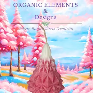 Mini Pink Christmas tree candle Decor