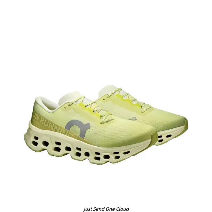 Gradient Lemon Yellow Block Hollow Cushion Mesh Jogging Shoes Unisex Fresh Summer All-Season Sport Footwear