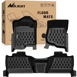 Nilight TPE Floor Mats for Chevy Silverado GMC Sierra 1500 Crew Cab 2007-2013, Silverado GMC Sierra 2500 3500 2007 2008 2009 2010 2011 2012 2013 2014 All Weather Custom Fit Heavy Duty Floor Liners