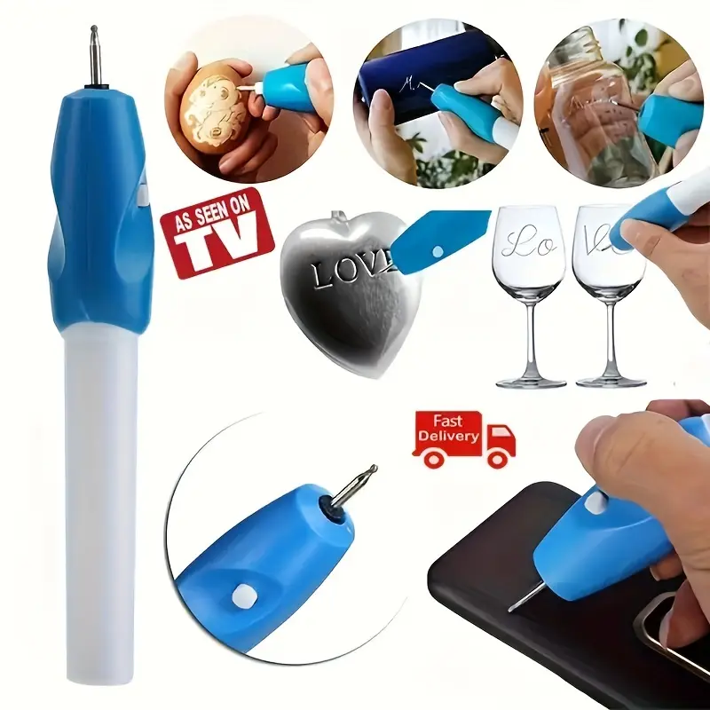 Wireless Mini Electric Engraving Pen, Portable Precision Carving Tool, Plastic Battery Powered, Safe Ergonomic Design, Ideal for Metal Glass Plastic Crafting