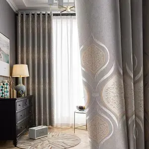 1pc Eyelet Style, Luxury Jacquard, Thick Blackout Eyelet Curtain, Blackout Window Cover, Heavy Weight, Soft Velvet Touch, Light Blocking, Premium Drape, Suitable for Living Room/Bedroom, Vintage Pattern, Multiple Colors Available