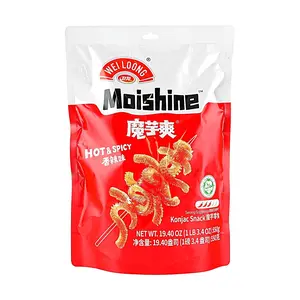 Chinese Spicy Snack - WEILONG Konjac Strips Hot & Spicy Flavor, Vegan Tripe Latiao, Low Calorie Low Fat High Fiber, 19.4 oz
