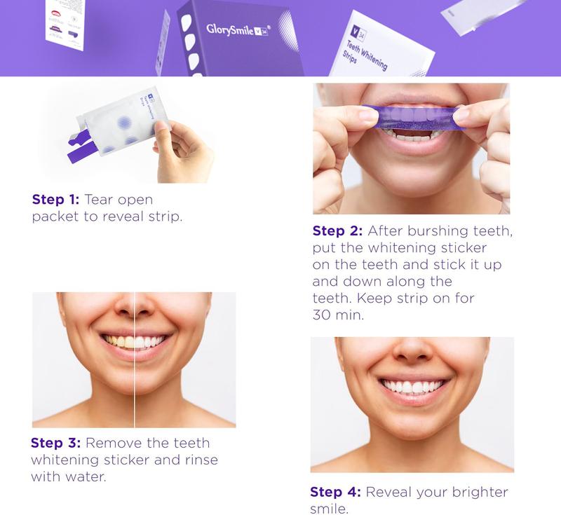 Whitening Teeth Nano StripWhitening Strips, 7-day treatment (7 Packets - 2 Strips per pack)- Enamel-Safe Strips for Sensitive Teeth - Non-Slip, Dry Strip Technology