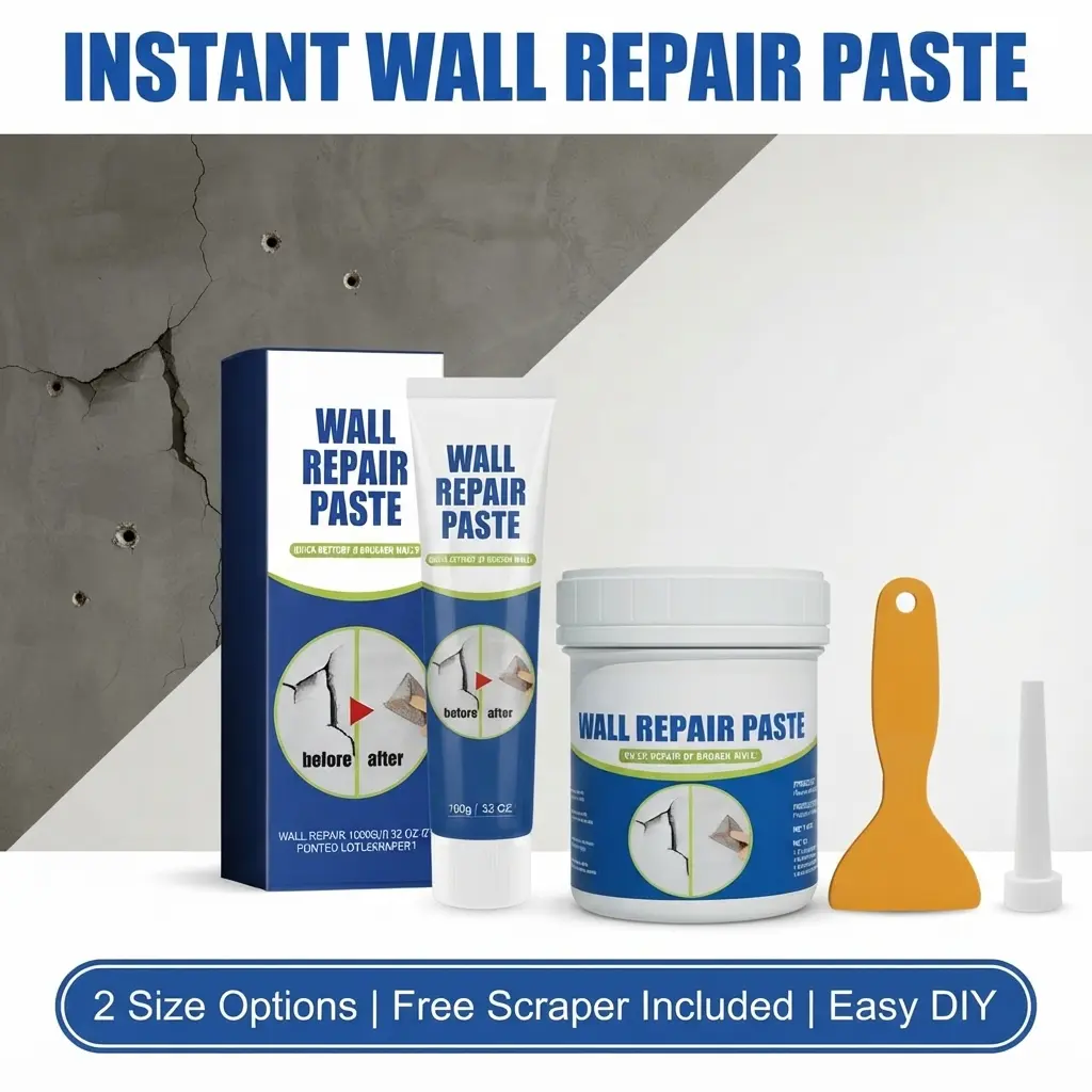 Home Drywall Patch Repair Kit -Quick-Drying Wall Mending Agent, Heavy-Duty Concrete Sealant for Concrete Repairs, Water-Resistant Adhesive Caulk, Self-Adhesive Paste for Fast Fixes