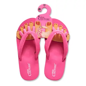 Pedi Couture Fuchsia  Toe Separator Sandals for Pedicures & Yoga - Reduce Friction, Improve Blood Flow, Support Natural Arch
