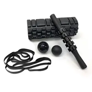 Athletic Works Full Body 5-Piece Fitness Recovery Kit,  Includes Carry Bag, Black