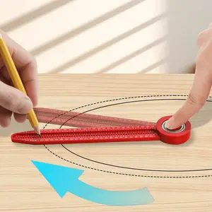 Precision Circle Maker - Woodworking Scribe Gauge Carpentry Circular Drawing Compass Plastic Hole Ruler Portable Compass Marking Measurement Tool Measuring Ruler