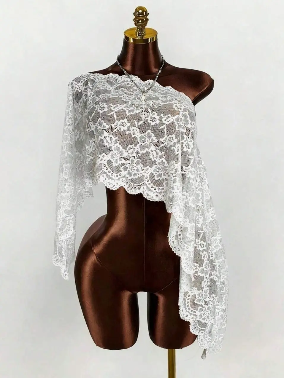 Women's Y2K Vintage Lace Top, Translucent Sexy Summer Shawl Cover-Up, Romantic Party Graduation Blouse