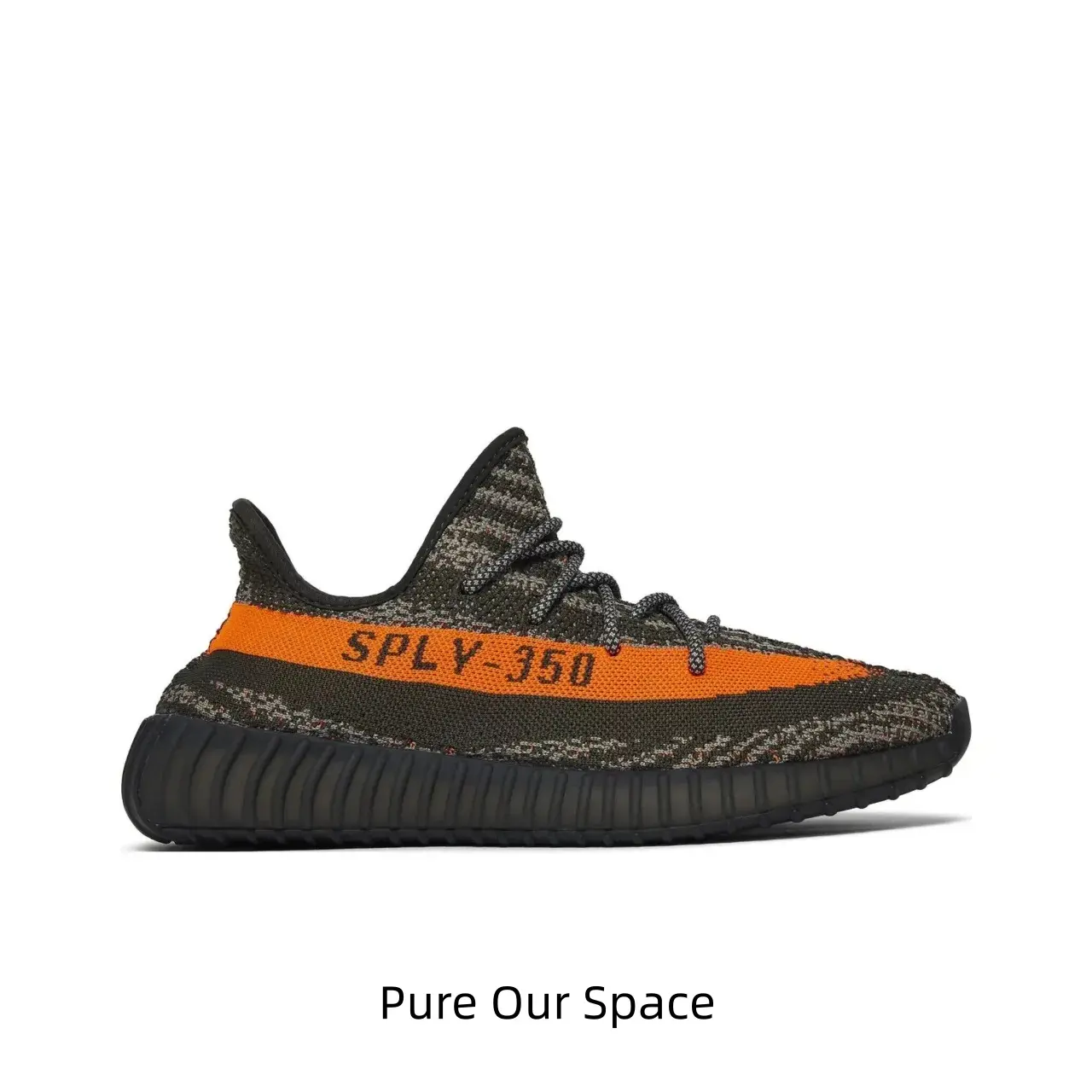 Unisex Speckled Dark Gray Orange Stripe Knit Low Top Running Sneakers Breathable Elastic Knit Upper Matching Gray Rope Laces Shock Absorbing Soft Foam Black Outsole Lightweight Daily Walking Street Casual Trainers For Men Women