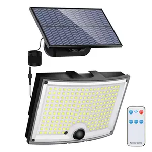 Solar Outdoor Light with Motion Sensor, 202 LED Solar Garden Lights, 180 Degree Illumination Angle, Includes 5m Cable