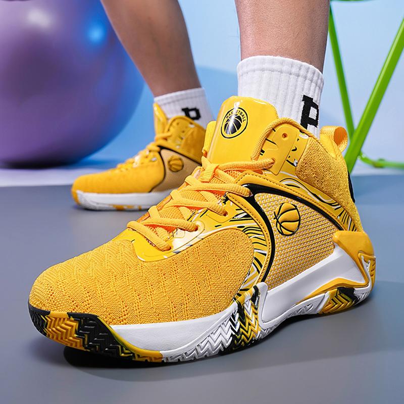 Men's High Top red design BasketballShoes- Stylish, breathable, durable men sports shoes suitable for leisure and outdoor activities.with non-slip.wear- resistant design. mesh upper and fabric lining. suitable for alIl seasons everyday use