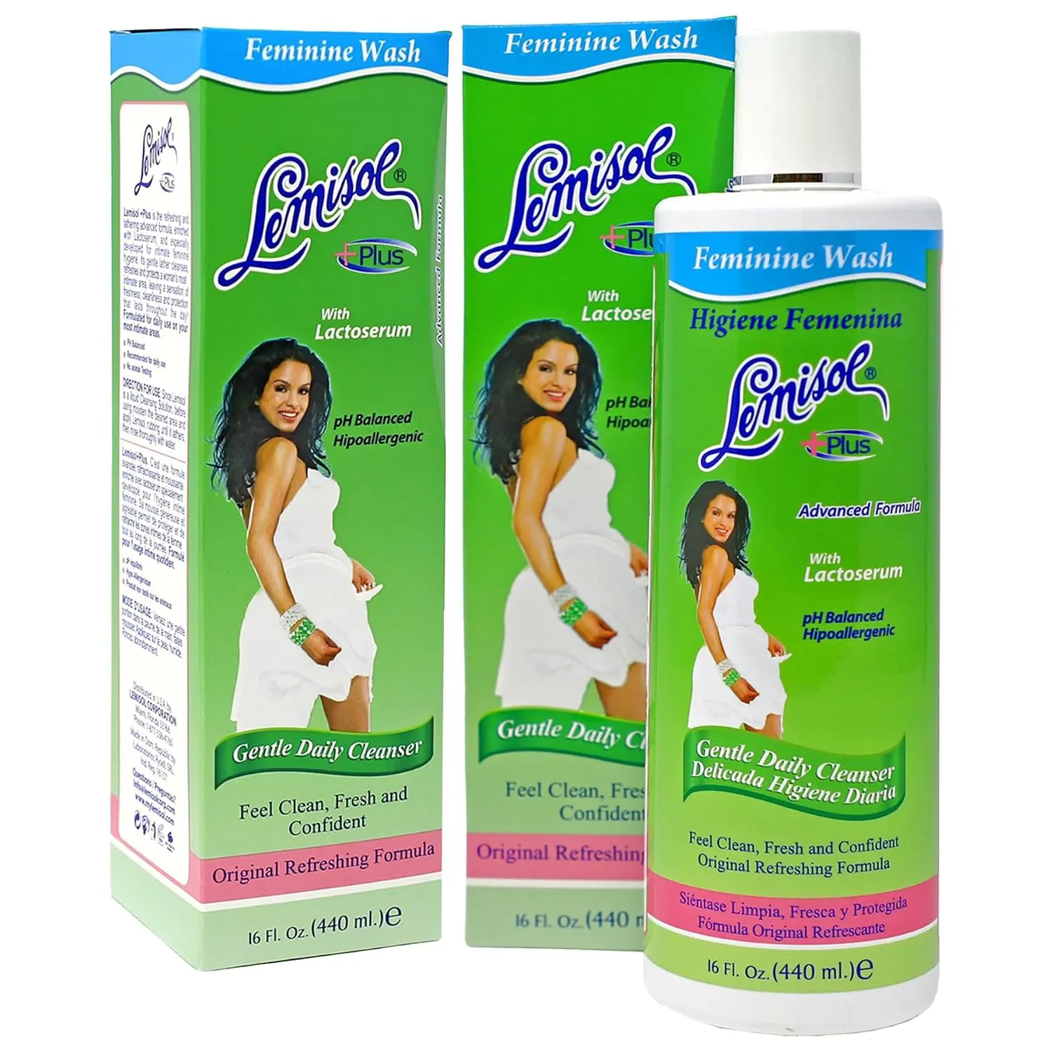 Plus Feminine Wash, Daily Cleanser, Hypoallergenic, 16 FL Oz Bottles (Pack of 2)
