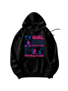 Men's Casual Loose-Fit Hoodie with Letter & Statue Print, Long Sleeve Pullover with Pockets, All-Season Thick Knit Fabric