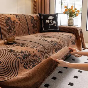 Boho Style Sofa Cover with Tassel, 1 Count Non-slip Sofa Slipcover, Dustproof Sofa Protector, Sofa Protector for Home Living Room, Home Decor, Couch Covers