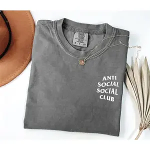 Comfort Colors Anti Social Social Club Shirt, Soft Cotton Crewneck Shirt for Men and Women, Gift for Him or Her, Unisex Stylish