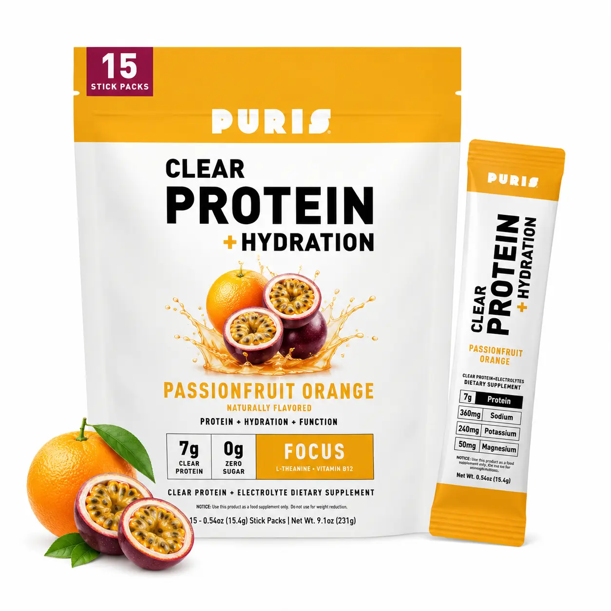Clear Protein + Electrolytes Powder Packets