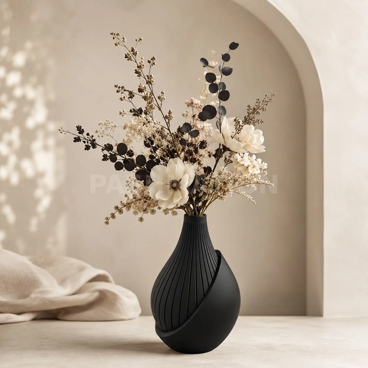 Elegant Ribbed Vase | Sleek Modern Design in Multiple Colors | Available in Sizes 7”, 8”, 9” | Perfect for Home or Office Decor - Yovi Vase