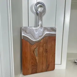 Resin Art Charcuterie Board - Wooden Board for charcuterie and display with resin Marbling Design. Perfect for entertaining.