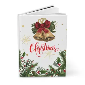 Christmas Hardcover Journal - Festive Holiday Matte Diary Notebook for Writing, Gift, Stationery, Xmas Planner, Festive Decor