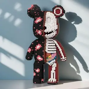 Skull Bear Design, 6055pcs Creative Building Toy, Building Block Model, Educational Assembly Model, Funny Gift for Friends