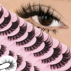 10 Pairs Natural Fluffy False Eyelashes, Reusable Soft Lightweight Synthetic Mink Strips, Comfortable Beginner Friendly Lashes