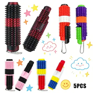 5 in 1 Little Ouchies Fidget Toys Adults Pain Stim Fidgets with Button Clicks Spinners Anxiety Relief Sensory Toys Portable Stress Relief Spiky Fidget Keychain