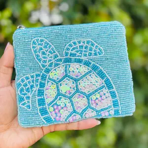 Beaded Sea Turtle Pouch