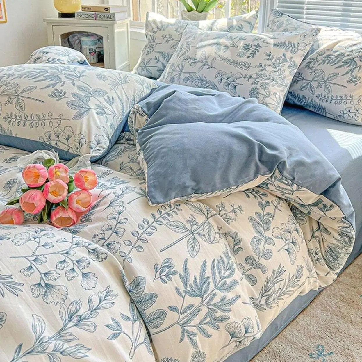 Refreshing Printed Duvet Cover, Soft Microfiber Bedding, Zipper Closure with Corner Ties, All Season Quilt Cover, Machine Washable