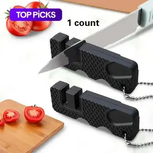 Portable Manual Knife Sharpener (1 Piece), Portable Kitchen Knife Sharpener, Household Fruit Knife Sharpener, Kitchen Accessories, Stainless Steel