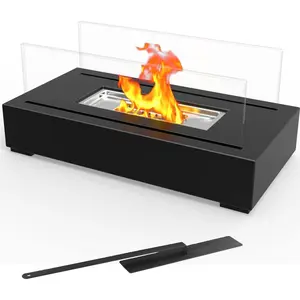 Celestial Portable Table top firepit Indoor and Fireplace Ambiance - Stylish Tabletop Pit Room Decor - Housewarming Gifts (Black)