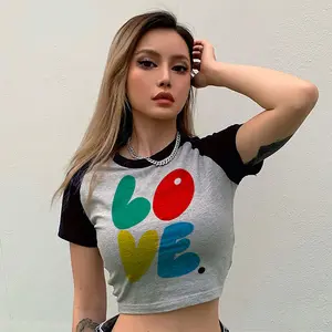 Y2K Baby Tee Crop Top - Vintage Gothic Streetwear Graphic