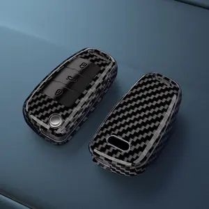 ABS Carbon Fiber Style Car Key Case Cover For Audi A1 A3 A4 8P 8L 8V A5 B6 B7 A6 A7 C5 C6 Q3 Q5 Q7 4F S3 S4 S6 RS3 TT Car Key Protector