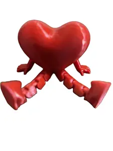 Articulated Heart Fidget Toy - 3D Printed Flexible Heart Sculpture - Unique Valentine's Day Gift