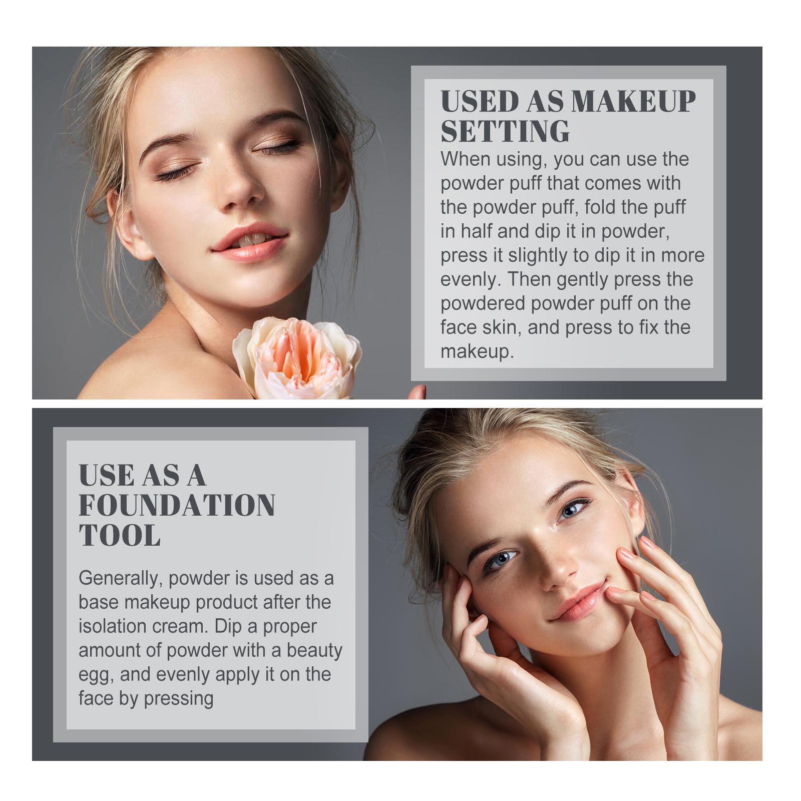 OUHOE Soft Compact Powder Summer Oil Control Flawless Makeup Setting Powder Lightweight With Powder Puff Delivers Matte Even Complexion Cosmeti