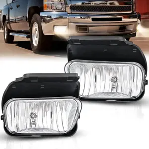 Nilight Fog Light Assembly Pair Set for 2002-2007 Chevy Silverado 1500/2500/3500 & 2002-2006 Avalanche, H10 Bulbs, OEM Housing & OEM Glass, Weatherproof Factory Look, Penetrating Car Light, Car Accessories